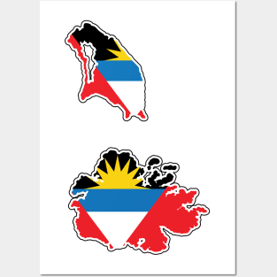 Antigua and Barbuda National Flag in Map Posters and Art